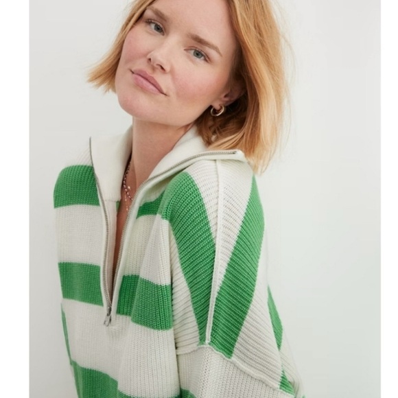 NWT aerie beyond quarter zip pullover oversized sweatshirt size XXS - Picture 2 of 8